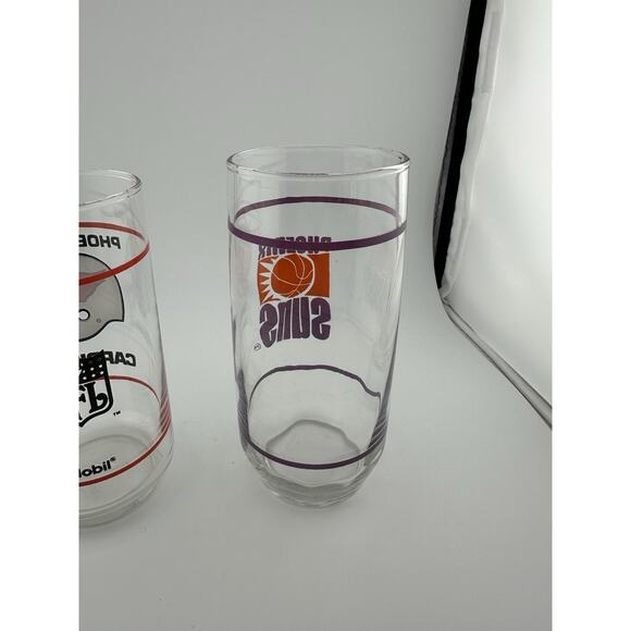 Phoenix Cardinals (1988) and Phoenix Suns 16oz Glass Tumblers 1980s Set of 2 - Picture 5 of 8